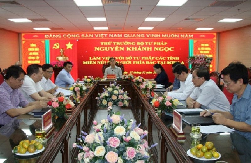 Thứ trưởng Nguyễn Khánh Ngọc làm việc với Khối cơ quan Tư pháp các tỉnh miền núi biên giới phía Bắc